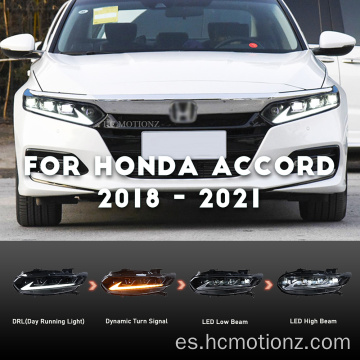 Hcmotionz 2018-2021 Honda Accord 4 Lámparas de cabeza de lente